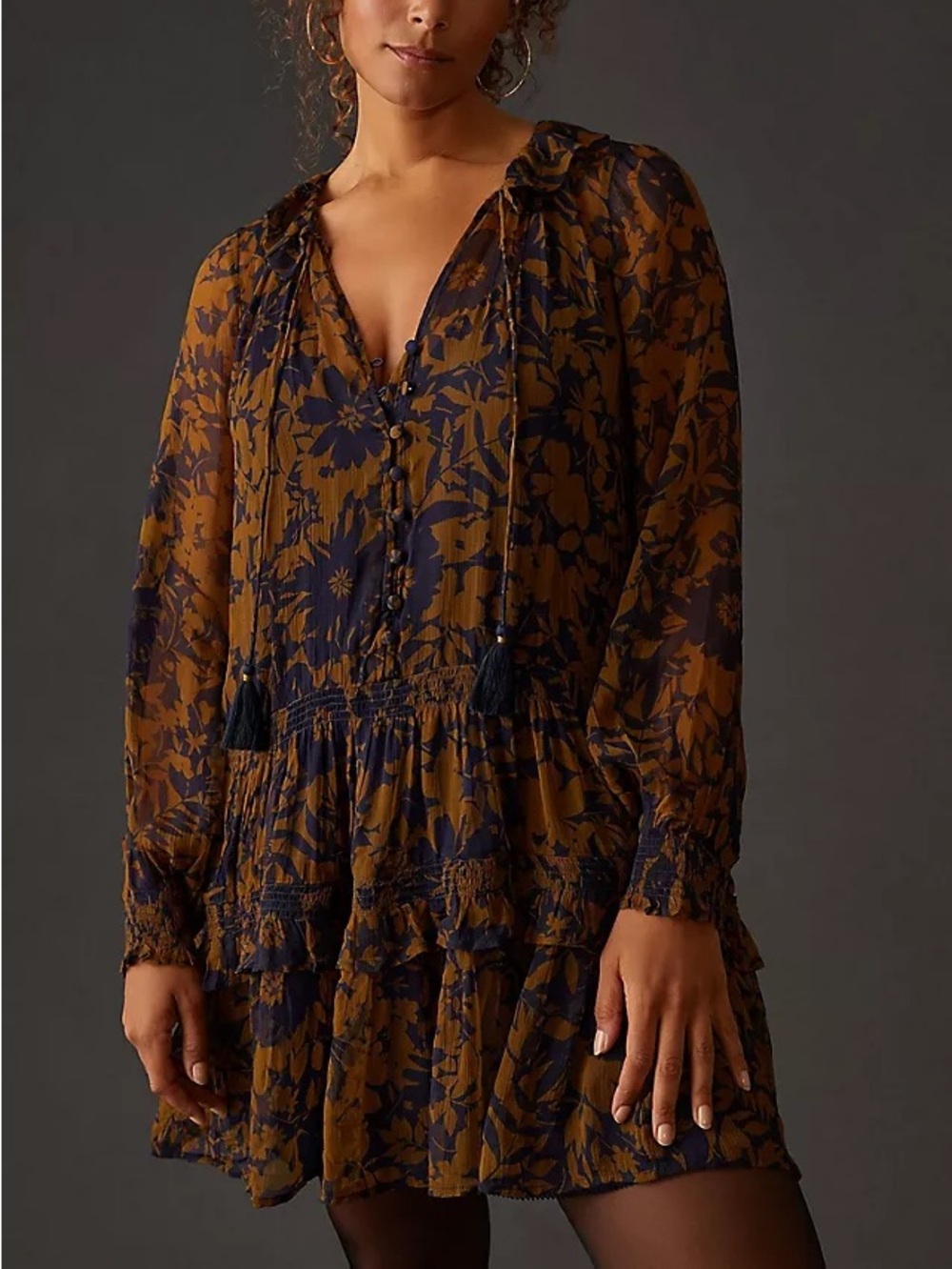 Anthropologie Marais Printed chiffon mini dress size XSPetite